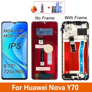 แผงหน้าจอสัมผัสดิจิทัล LCD พร้อมกรอบ แบบเปลี่ยน สําหรับ Huawei Nova Y70 Y70 Plus MGA-LX9 MGA-LX9N