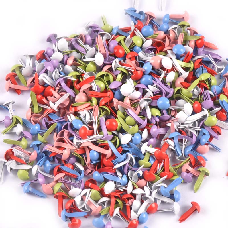 100 ชิ้นผสมโลหะ Brads Scrapbooking อุปกรณ์เสริม Embellishments Fastener สําหรับรองเท้าตกแต่งการ์ดทํา DIY บ้าน 5x10 มิลลิเมตร CP2146