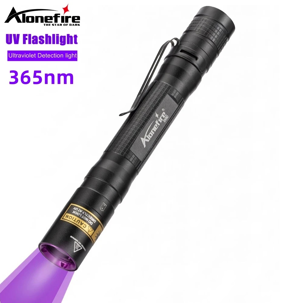Alonefire SV80 ไฟฉาย UV แสงสีดํา สําหรับสุนัข ปัสสาวะ สัตว์เลี้ยง คราบ หรือ เตียง แมลง คราบ โคมไฟตรวจสอบ