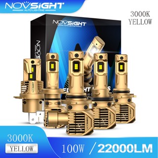 Novsight ผลิตภัณฑ์ใหม่ N62Y 3000K ไฟรถเหลือง H11 LED ไฟหน้า H4 9005 9006 H7 หลอดไฟหมอก MINI A คู่ foglamp