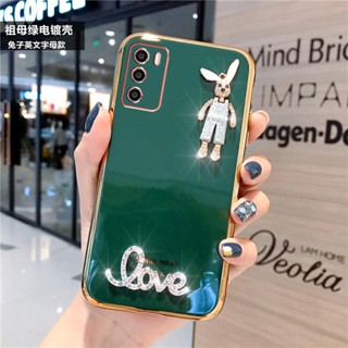 เคสโทรศัพท์สําหรับ OPPO A16 A54 Reno 6Z 6 Pro 4Z 8 Pro 5G A9 A5 A31 2020 A92 A52 A5S A7 A12 A3S A12e มือถือแบบนิ่ม กันกระแทก ลายกระต่าย หรูหรา