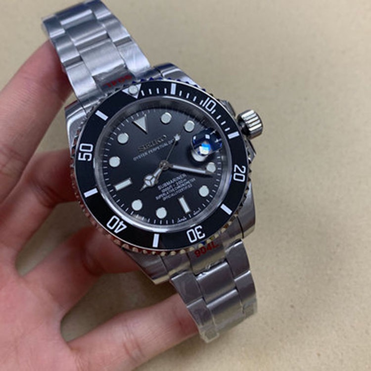 นาฬิกาข้อมืออัตโนมัติ สายสแตนเลส เกรด 316l ประดับคริสตัลแซฟไฟร์ ขนาด 40 มม. พร้อมกลไก NH35 - รูปที่ 2