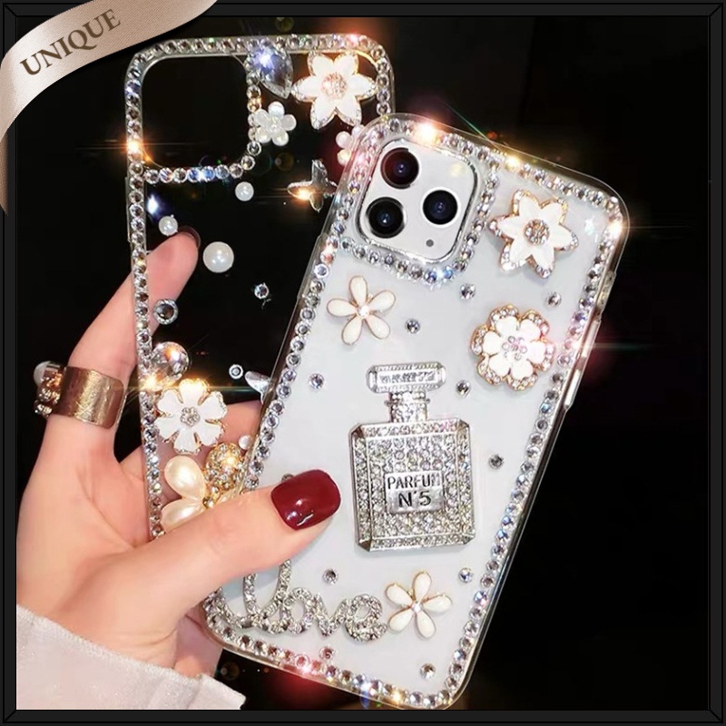 เคสโทรศัพท์มือถือ ซิลิโคน ประดับมุก พลอยเทียม กลิตเตอร์ หรูหรา สําหรับ Realme C53 C55 C31 C33 C35 C11 C12 C15 C21 C21Y C25Y C21 C25 8 9 10