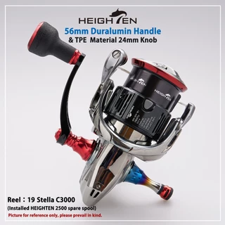 HEIGHTEN Reel Handle 56 มม.24 มม.TPE ลูกบิดสําหรับ Shimano Stella Stradic Daiwa 2023 Legalis Spinning ตกปลา Reel