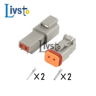 Deutsch ปลั๊กเชื่อมต่อไฟฟ้า DT DT06-2S DT04-2P 2P 3P 4P 6P 8P 12Pin กันน้ํา สําหรับมอเตอร์รถยนต์ พร้อมขั้ว 22-16AWG 1 ชุด