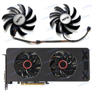 X XFX พัดลมระบายความร้อนการ์ดจอ ลายข้อความ R9 390 280 280X Black Wolf Demon R9 270 270X