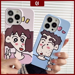 [พร้อมส่ง] เคสโทรศัพท์มือถือ ลายการ์ตูน Nohara Hiroshi และ Nohara Misae น่ารัก สําหรับ Iphone 14Pro Max 11 12 13Pro Max