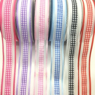 2.5cm 4.5meters Gingham Tartan Embossed Ribbon For Handmade …
