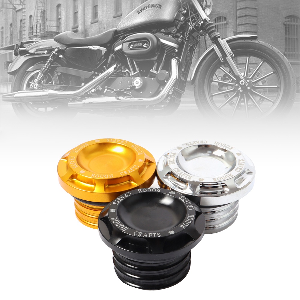 ฝาถังน้ํามันเชื้อเพลิงอลูมิเนียมสําหรับ Harley Sportster Dyna Softail Touring XL 883 1200