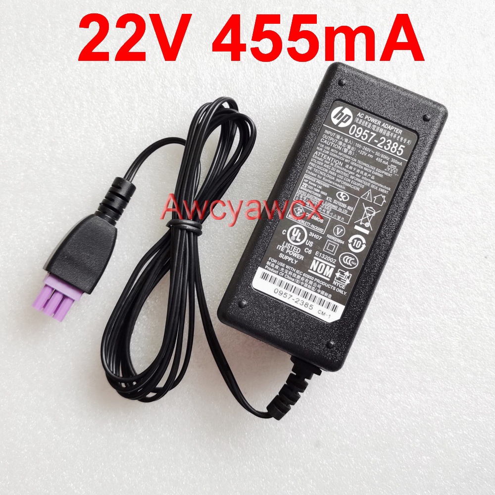 อะแดปเตอร์ชาร์จ 22V 455mA สําหรับเครื่องพิมพ์ HP DeskJet 1010 1510 1518 2548 1018 2648 1515 2545 2645 0957-2385 0957- 2403 (DL1) 10W และสายเคเบิล US