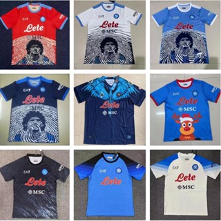 เสื้อกีฬาแขนสั้น ลายทีมชาติฟุตบอล Napoli Special Edition Blue Naples 22-23 21 22 ชุดเยือน