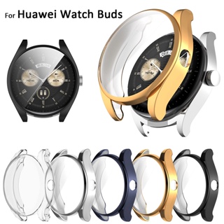 สําหรับ Huawei Watch Buds เคส เต็มจอ นิ่ม TPU ชุบสี เคส