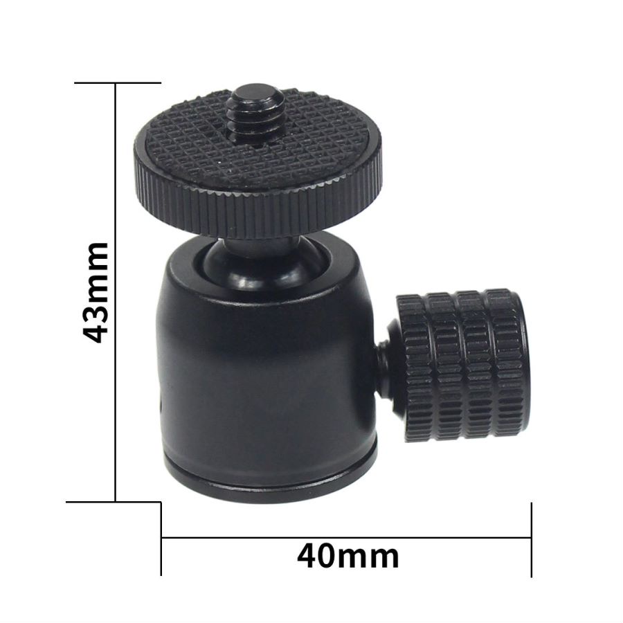 Feichao สําหรับ GoPro 13 12 11 / Insta360 X4 X3 Mini BallHead 360 หมุน 1/4 สกรูขาตั้งกล้อง Ball Head ล็อคลูกบิดสําหรับ Monopod แฟลช Light Stand Video