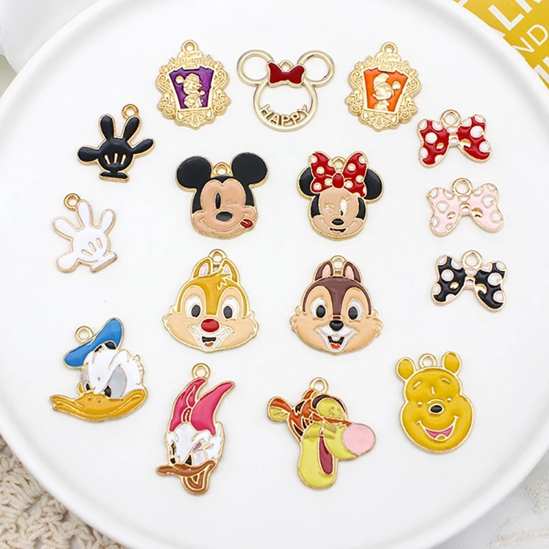 จี้ห้อย รูปการ์ตูนมิกกี้ มินนี่เมาส์ แฮนด์เมด DIY 2 ชิ้น ต่อล็อต 035