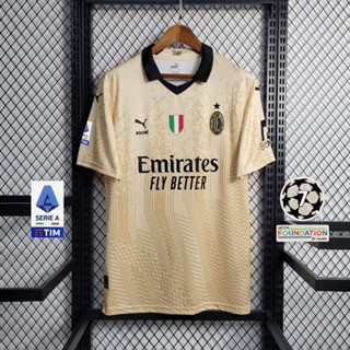 เสื้อกีฬาแขนสั้น ลายทีมชาติฟุตบอล AC Milan goalkeeper 22 23 S-2XL ชุดเหย้า เพิ่มชื่อ และตัวเลขได้