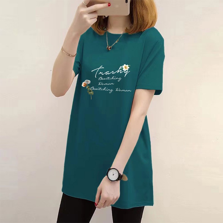 เสื้อยืดแขนสั้น ทรงหลวม ขนาดใหญ่ สไตล์เกาหลี แฟชั่นฤดูร้อน สําหรับผู้หญิง