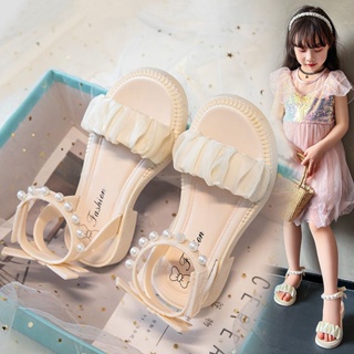 รองเท้าแตะ เปิดนิ้วเท้า ประดับไข่มุก แฟชั่นฤดูร้อน สไตล์เจ้า…