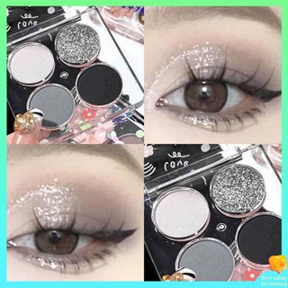 eyeshadow palette พาเลทตา อายแชโดว์พาเลตต์ Moe Planet Eyeshadow Palette ใหม่ 4 สี Cement Black Smoky Earth Blue Gray Matte Burst Shiny Crystal Girl