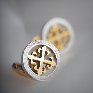 [Crusader] กระดุมข้อมือ สีเงิน สีทอง สไตล์ฝรั่งเศส สําหรับผู้ชาย [Crusader] Cufflinks 23720