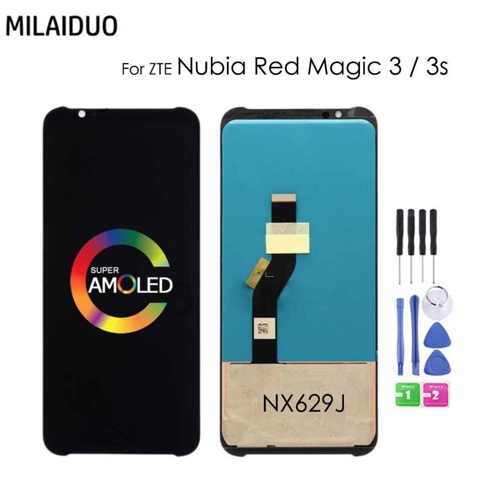 แผงหน้าจอสัมผัสดิจิทัล LCD 6.65 นิ้ว สําหรับ ZTE Nubia Red Magic 3 NX629J Red Magic 3S NX629J_V1S
