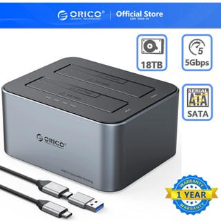 Orico ฮาร์ดไดรฟ์เชื่อมต่อ พร้อมโคลนออฟไลน์ อะลูมิเนียมอัลลอย USB C เป็น SATA สําหรับ HDD 36TB UASP 2.5 หรือ 3.5 นิ้ว รองรับสีเทา (6626C3-C)