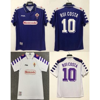 เสื้อกีฬาแขนสั้น ลายทีมชาติฟุตบอล Fiorentina 98 1998 1999 BATISTUTA RUI COSTA Florence สไตล์เรโทร คลาสสิก