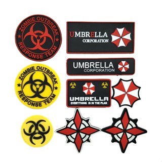 Biohazard แผ่นแพทช์ยาง PVC ลายตราสัญลักษณ์ขวัญ 3D สําหรับติดหมวกกันน็อค กระเป๋าเป้สะพายหลัง