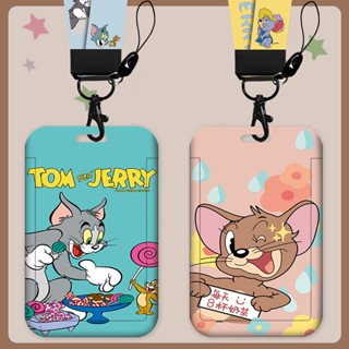 กระเป๋าใส่บัตรประจําตัวประชาชน ลายการ์ตูน Tom and Jerry Stundet พร้อมสายคล้อง สําหรับโรงเรียน