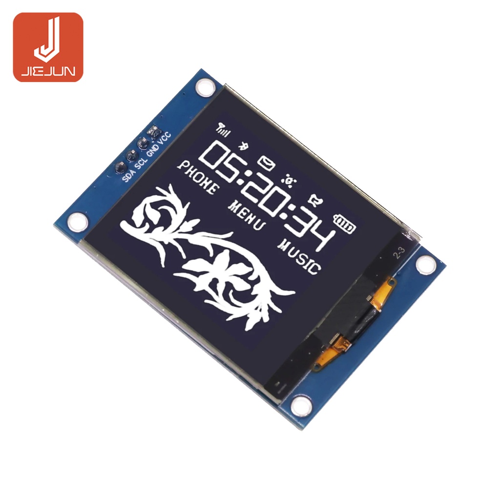 ใหม่ โมดูลหน้าจอ OLED 1.5 นิ้ว 1.5 128x128 SH1107 IIC 4 Pins สีขาว สําหรับ Raspberry Pi STM32 Arduin