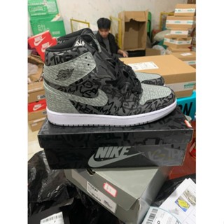 Air Jordan 1 Retro High OG “Rebellionaire” รองเท้าบาสเก็ตบอล สีดํา สีเทา AJ1 555088-036