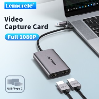 Lemorele Video Capper USB C/A 3.0 สำหรับ HDMI 4K พร้อมลูปออกและศูนย์แฝง - การสตรีมสด Tiktok, YouTube, PS5/PS4, สวิตช์