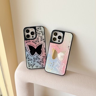 เคสโทรศัพท์มือถือกระจก กันกระแทก ลายผีเสื้อ หรูหรา สําหรับ iPhone 14 13 Pro Max 12 Pro Max 11 14 plus