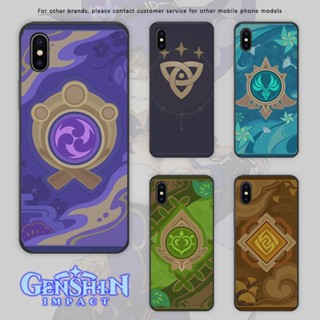 พร้อมส่ง เคสโทรศัพท์มือถือ ซิลิโคนนิ่ม กระจกนิรภัย ลายเกม Genshin Impact 7 องค์ประกอบ สําหรับ keqing kazuha ayaka ayato