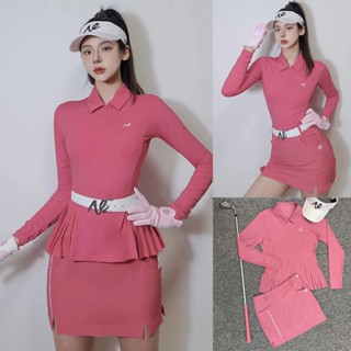 Netls Golf ใหม่ ชุดเสื้อกีฬาแขนยาว กระโปรง แห้งเร็ว เข้ารูป สไตล์ฮาคามะ แฟชั่นสําหรับสตรี NE2355 S