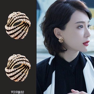 Versatile fashion elegant stud earrings sterling silver temperament ear clips Korean personality earrings net red earrings new trendy earrings