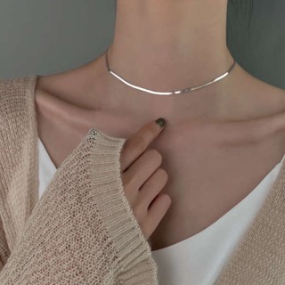 สร้อยเงินแท้ 92 5 สร้อยคอกระดูกงูเงินแท้925สำหรับผู้หญิง choker2022รุ่นใหม่อินเทรนด์ ins สไตล์เย็นหรูหราเบาๆสร้อยคอกระดูกไหปลาร้าขนาดเล็ก