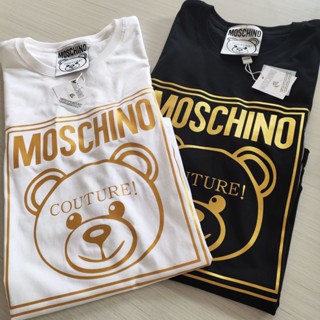 เสื้อยืดแขนสั้นลําลอง คอกลม พิมพ์ลายหมี สีบรอนซ์ แฟชั่นสําหรับผู้ชาย และผู้หญิง