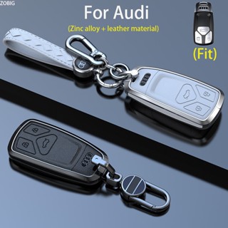 Zobig เคสกุญแจรถยนต์ หนังอัลลอย ผสมสังกะสี สําหรับ Audi Key Fob A4 Q7 Q5 TT A3 A6 SQ5 R8 S5