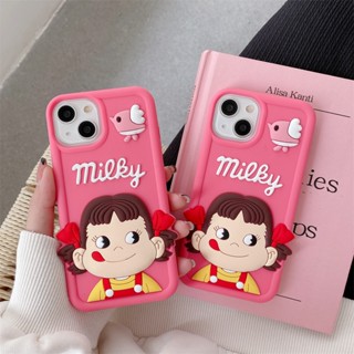 เคสโทรศัพท์มือถือ ซิลิโคนนิ่ม ลายเด็กผู้หญิงนมสามมิติ สําหรับ iphone 14 Pro Max 13 Pro Max 12 Pro Max