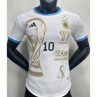 เสื้อกีฬาแขนสั้น ลายทีมชาติฟุตบอล Argentina Commemorative Edition 2022 2023 ชุดเหย้า สําหรับผู้ใหญ่