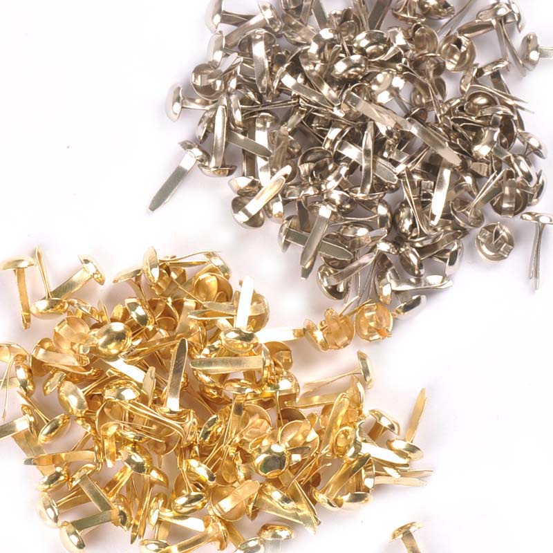 100 ชิ้นผสมรอบ Brads เงิน/ทอง Embellishments สําหรับ Scrapbooking โลหะหัตถกรรม Fastener Brad สําหรับ Diy ตกแต่ง CP2252