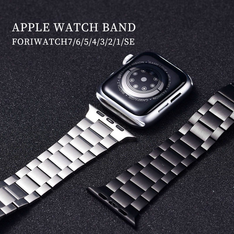 สายนาฬิกาข้อมือ สายเหล็กแข็ง แบบบางพิเศษ แฟชั่นสําหรับผู้หญิง สําหรับ Apple Watch S7