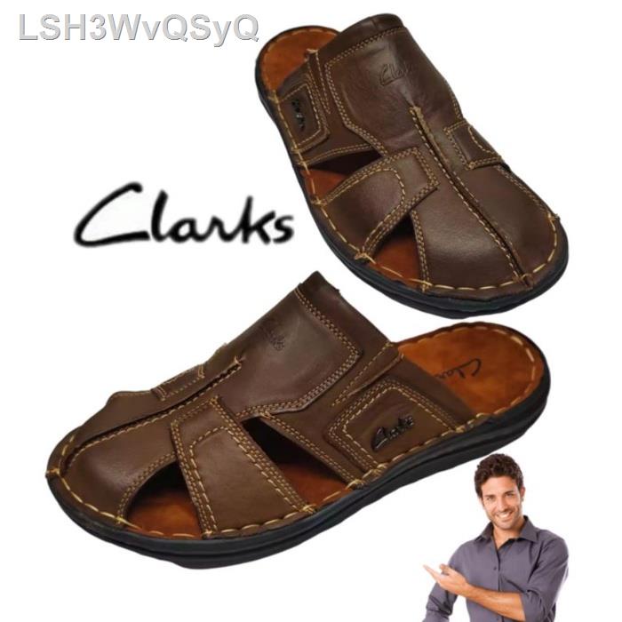【ใหม่】 Clarks รองเท้าแตะหนัง ลําลอง สําหรับผู้ชาย ใส่สบาย Kulit Lelaki