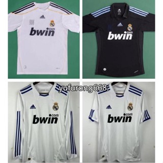 เสื้อกีฬาแขนยาว ลายทีมชาติฟุตบอล Ronaldo 09-10 RMD ชุดเหย้า สไตล์เรโทร