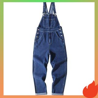 เอี๊ยมยีนส์กระโปรง เอี๊ยมยีนส์ Oversize vintage denim suspenders mens spring and autumn 2022 จั๊มสูทรองเท้าแตะบรรทุกสินค้าขนาดใหญ่สไตล์ใหม่