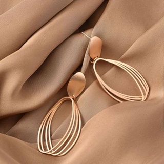 European and American exaggerated curves matte gold stud earrings womens 2019 new trendy niche French high-end sense earrings earrings silver needles