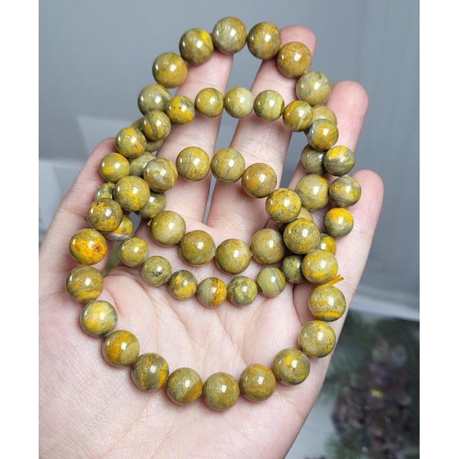 สร้อยข้อมือคริสตัล Bumblebee Jasper ธรรมชาติ