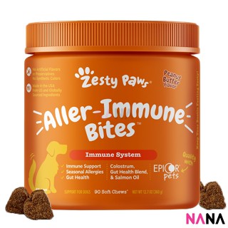 Zesty Paws Aller-Immune Bites - Peanut Butter Flavor 90 Soft Chews