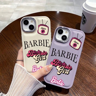 เคสโทรศัพท์มือถือนิ่ม ลายตัวอักษรภาษาอังกฤษ บาร์บี้ สําหรับ iPhone 14Promax 13 12 11 7Plus X XR xsmax