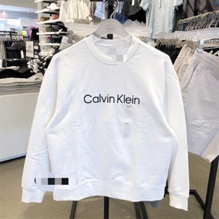 เสื้อกันหนาวแขนยาวลําลอง มีฮู้ด พิมพ์ลายโลโก้ Calvin แฟชั่นคู่รัก สําหรับผู้ชาย และผู้หญิง